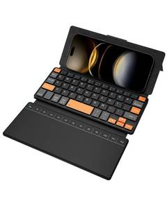 lot 8287 image: Doohoeek Travel Keyboard with Touchpad, Universal Compact Keyboard with Large Trackpad & Any-Angle Stand for AndroidiOSWindows, Dual-Device Bluetooth Keypad for PhonesGalaxy Z FoldiPad mini