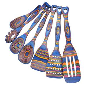 lot 8299 image: Gudamaye Pakkawood Wooden Cooking Utensils Set 7-Piece-Wooden Spoons for cooking, Wooden Utensil set with Ergonomic Non-Slip Handles, Heat-Resistant & Stylish Cooking Spoons, Non-Stick Spoon