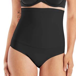 lot 8303 image: Maidenform Womens Firm Control High Waist Shapewear Fajas Brief FL1854, Black, Large