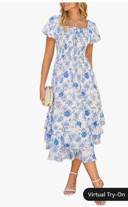 lot 8305 image: Womens Summer Floral Maxi Dress Large