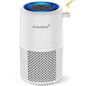 lot 8308 image: Air Purifier for Home Bedroom, AromaRoom H13 HEPA Air Filter For Smoke Pollen Dander Hair Smell Air Cleaner, 3-in-1 Filter with Sleep Mode, Quiet Air Cleaner For Pets, Home, Baby Room (White)