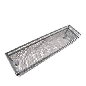lot 8309 image: HAHIYO Stackable Mesh Tray Cup 12 x 3 x 2 inches Sturdy Container for Desk Drawer Organizer Collection for Home Office School kitchen Soft Foam Feet No Sharp Edges 2 Pack Silver