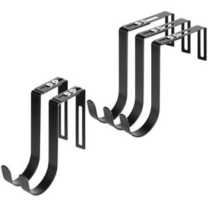 lot 8321 image: Yinsiskyer Adjustable Over The Door Hooks, Premium Metal Hooks for Hanging, Heavy Duty Door Coat Hangers and Towel Door Hangers, Cubicle Hook fits 1 38 to 3 12 Longer Panels for Wreath,Black,5 Pcs