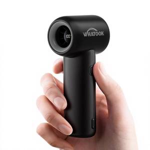 lot 8325 image: WHATOOK Portable Handheld Fan, High Speed Turbo Mini Fan with 5 Speeds, 3000mAh USB-C Rechargeable Personal Fan, LED Digital Display, Small Pocket Fan for Travel, Camping, Concerts, Makeup (Black)
