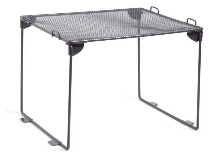 lot 37345 image: U Brands Mesh Locker Organizer Shelf, 11 x 10 x 8, Dusty Black, Back to School Essentials, Stackable, Fits Standard Size School Lockers - Retail $10