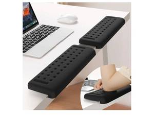 lot 37614 image: L-Shaped Desk Elbow Pad for Desk, 2-Pack Memory Foam Elbow Rest for Desk Edge Cushion, Non-Slip Ergonomic Arm Rest for Wrist, Palm & Forearm Support, Office Home, Separate Design, Black - Retail $20