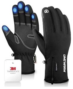 lot 37615 image: -10�� Waterproof Winter Gloves Men, Touchscreen Fingers Snow Ski Gloves Women, 5-Layer Touch Screen Cold Weather Gloves - Retail $20