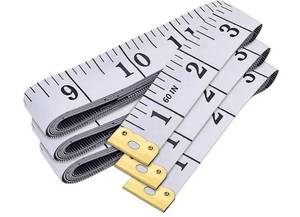 lot 37619 image: 3-Pack Tape Measure Body Double Scale Soft Measuring Tape 60inch (150cm), Flexible Sewing Cloth Craft Fabric Ruler for Body Measurements & Weight Loss, Accurate & Easy to Read Large Clearly Numbers - Retail $9