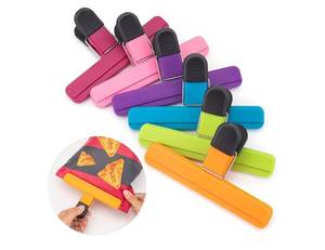 lot 37625 image: 6 Pack Chip Bag Clips, Large Bags Clip for Food Storage, Snack Clips for Chips and Other Food Bags, Plastic Heavy Duty Sealing Clip for Home, Office and More(6 x 3.5 Inch) - Retail $10