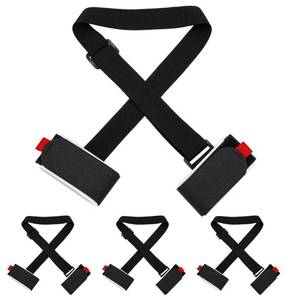lot 37635 image: 4 Pack Ski Carrier Straps Adjustable Shoulder with Cushioned Fastener Tape Strap Loop Strong for Adults Kids - Retail $8