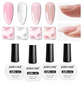 lot 37644 image: Builder Gel for Nails,10ml 4Pcs Builder Gel Set Jelly Pink Nude White for Nail Extension Strengthening & Thickening Solution, Long Lasting U V Light Cure - Retail $7
