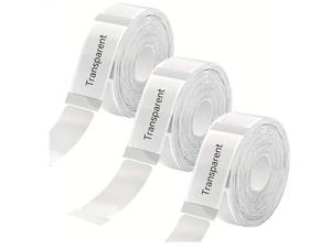 lot 37645 image: 3Rolls D30 Clear Label Tape 12mmx40mm Compatible with Phomemo D30 Label Maker Waterproof Laminated Custom Stickers Office Labels Replacement - Retail $9