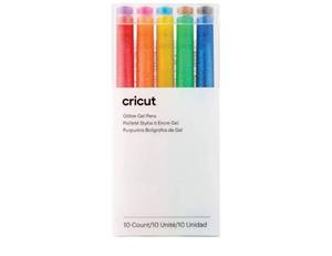 lot 37650 image: Cricut Glitter Gel Pens (Set of 10), Add Glitter to Cards, Paper, Decor, and More, for Use Maker and Explore Cutting Machines, (Medium Point, 0.8mm, Rainbow) - Retail $23