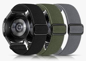 lot 37651 image: Elastic Bands Compatible with Samsung Galaxy Watch 8 7 6 5 4 40mm 44mmGalaxy Watch 8 Classic 6 4 Classic 43mm 47mm 42mm 46mm5 Pro Band 45mmActive 2,3 Pack 20mm Adjustable Nylon Sport Band - Retail $8