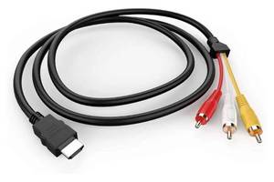lot 37662 image: HDMI to RCA Cable, 1080P 5ft1.5m HDMI Male to 3-RCA Video Audio AV Cable Connector Adapter Transmitter for TV HDTV DVD (NO Signal Conversion Function) - Retail $6