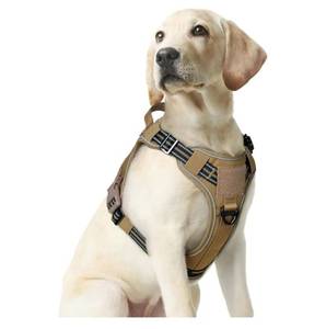 lot 37670 image: Tactical Dog Harness for Large Dogs No Pull Adjustable Military Vest with Handle MOLLE Reflective Heavy Duty Dog Vest for Walking Training Hunting Outdoor Working Medium Size Dog Brown M - Retail $22