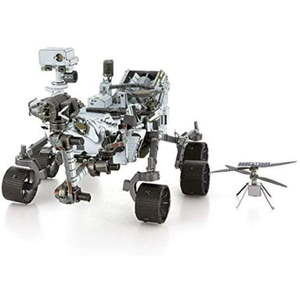 lot 37671 image: Fascinations Metal Earth Mars Rover Perseverance & Ingenuity Helicopter 3D Metal Model Kit  3D puzzle  puzzle for adults  3D puzzle assembly  Christmas Gift  DIY - Retail $30