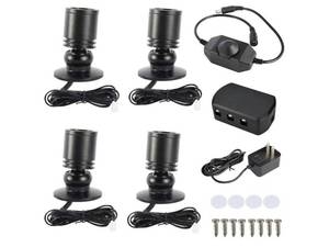lot 37685 image: Dimmable LED Mini Spotlight Jewelry Showcase Display Lights Black Shell Surface Mount (Pack-4,Warm White 3000k) (Only 6 Screws included) - Retail $25