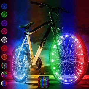 lot 37697 image: LED Bike Wheel Lights Bicycle Spoke Light for Night Riding Color Changing 2-Pack  Easter Gift - Retail $40