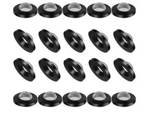 lot 37709 image: 20 Pcs Hose Washer with Screen Filter Washers Stainless Steel & Black Rubber Filter Gasket for 1 Inlet, Fits 58 Washing Machine & 34 Garden Hose Connector - Retail $8