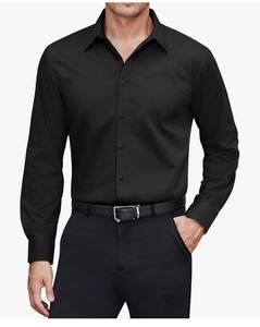 lot 37720 image: Mens Dress Shirts Stretch Stain Shield Long Sleeve Solid Formal Shirt Business Casual Button Down Shirts - Retail $17