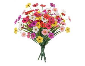 lot 37723 image: Artificial Flowers for Outdoors 6 Bundles Fake Flowers UV Resistant Faux Plastic Plants No Fade for Planters Window Box Patio Porch Garden Yard Indoor Outside Summer Decorations(Mix Color-1) - Retail $8