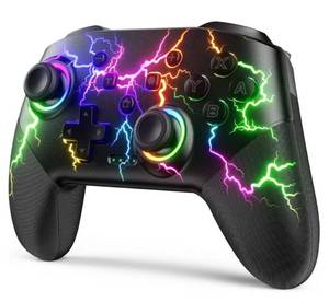 lot 37736 image: VOYEE Switch Controllers Compatible with SwitchLiteOLEDPC Windows, 1000mAh Programmable RGB Lightning LED, Wireless Pro Controller with One Key PairingWake UpTurboVibration - Retail $20