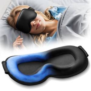 lot 37737 image: 3D Weighted Cooling Gel Eye Mask for Sleeping, FSA Eligible Items HSA, 6oz Gel-Weighted Sleep Mask, 100% Blackout, Gentle Pressure & Cold Relief for Migraine, Ice Cold Mask for Travel Essentials - Retail $20