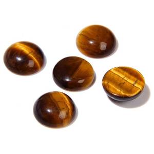 lot 37747 image: 20pcs 14mm Natural Stone No Hole Tiger Eye Semicircle Smooth Cabochons Beads Healing Chakra Crystal Stone Bead for Jewelry Making Rings Earrings Necklace Bracelet DIY Crafts - Retail $16