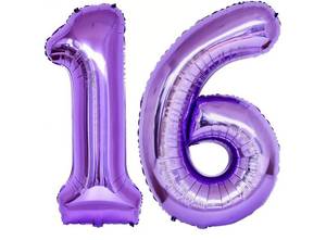 lot 37750 image: Number 16 Purple Balloons 40 Inch Giant Purple 16 Number Foil Helium Balloons for 16th Purple Birthday Party Supplies 16th Anniversary Events Decorations - Retail $6