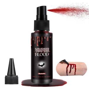 lot 37758 image: Halloween Fake Blood Spray, Washable Fake Blood Makeup, Halloween Realistic Fake Blood for Face Body Paint, Perfect for Vampire Makeup, Clown & Sfx & Cosplay & Zombie Make Up, 1 Pack - Retail $7