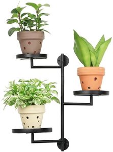 lot 37776 image: Rotating Window Wall Plant Shelves Stand Holder, 3 Tiered Metal Floating Plant Shelf Hanger Indoor , Window Sill Gifts - Retail $18