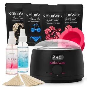 lot 37780 image: Premium Waxing Kit for Women - Beginner Friendly - Complete Wax Kit that includes 14oz of Wax Beads, Applicator, Pre and Post Care, Suitable for Sensitive Skin (Black) - Mothers Day Gifts - Retail $40