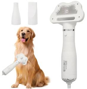 lot 37781 image: Professional Pet Grooming Dryer Brush �� 3-in-1 Dog Blow Dryer with Slicker Brush, Adjustable Temp, Overheat Safe, Salon Quality - Retail $30