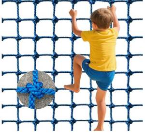 lot 37787 image: Kids Polyester Climbing Net, 8 Sizes, Heavy-Duty & Exquisite, Ideal for IndoorOutdoor Playscapes - Treehouse, Gym, Balcony - Enhanced Safety (Navy Blue, 3ft x 6ft) - Retail $60