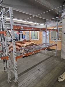 lot 19802 image: Heavy Duty Pallet Racking System with Wire Decking