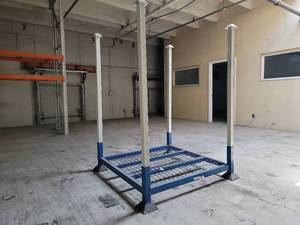 lot 19834 image: Steel Stackable Pallet Rack with Wire Deck and Post Extensions