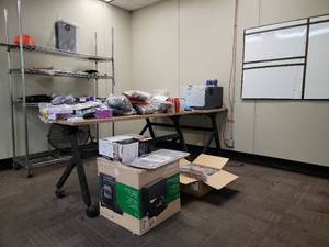 lot 19851 image: Contents of Room, Desk, Shelf, Fan and More