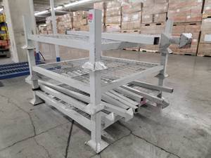 lot 19853 image: Steel Stackable Pallet Rack with Wire Mesh Decking