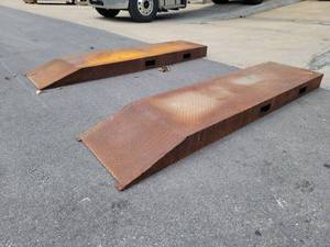lot 24449 image: Steel Dock Door Truck Ramps - Set of 2