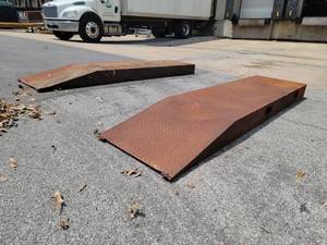 lot 24448 image: Steel Dock Door Truck Ramps - Set of 2