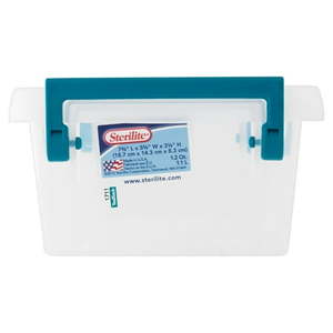 lot 1351 image: Sterilite 1.2 qt Modular Latch Box, Teal Set of 3
