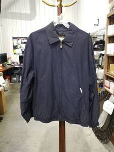 lot 1365 image: London Fog Navy Blue Zip-Up Harrington Jacket Size Medium