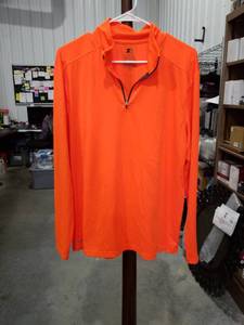 lot 1375 image: Starter Mens Orange Quarter-Zip Long Sleeve Pullover - Size Medium