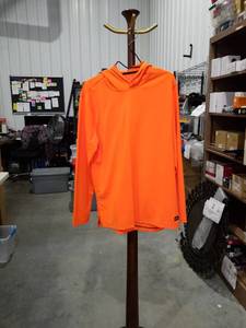 lot 1416 image: Genuine Dickies Mens Long Sleeve Hooded Shirt - Size Large, Blaze Orange