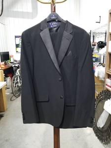 lot 1427 image: Ben Sherman Stretch Black Tuxedo Jacket and Vest Small  Set Size 44R Pants Size 33 x 30