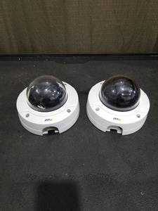 lot 1447 image: Axis Communications Mini Dome Security Cameras - Lot of 2