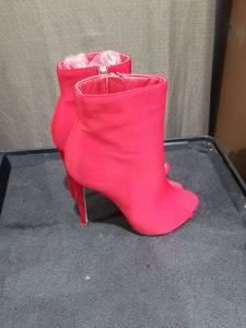 lot 1469 image: Bleu Womens Red Peep-Toe Stiletto Ankle Booties Size 6