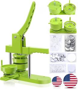 lot 7005 image: $82 Happizza Button Maker Machine 2.25in3in, Interchangeable,200Sets