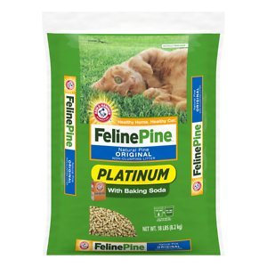lot 7011 image: Feline Pine Platinum Natural Pine Cat Litter, 18-lb Bag